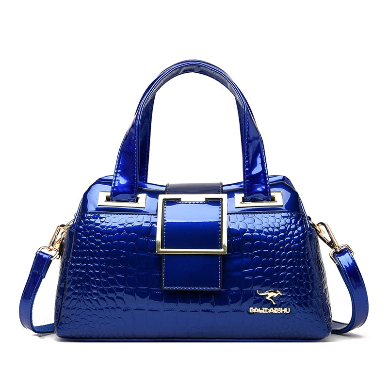 Designer Handbag Crocodile Pattern Leather