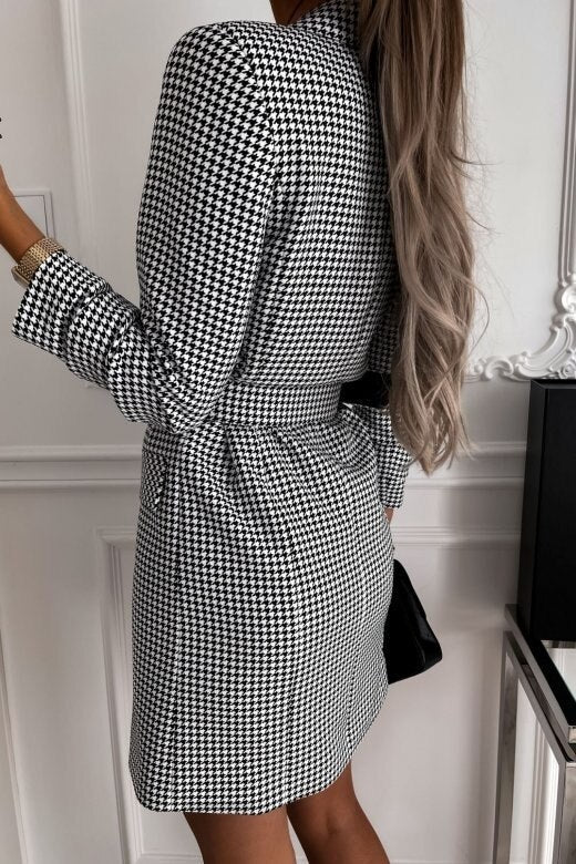 Classic Houndstooth Loose Dress